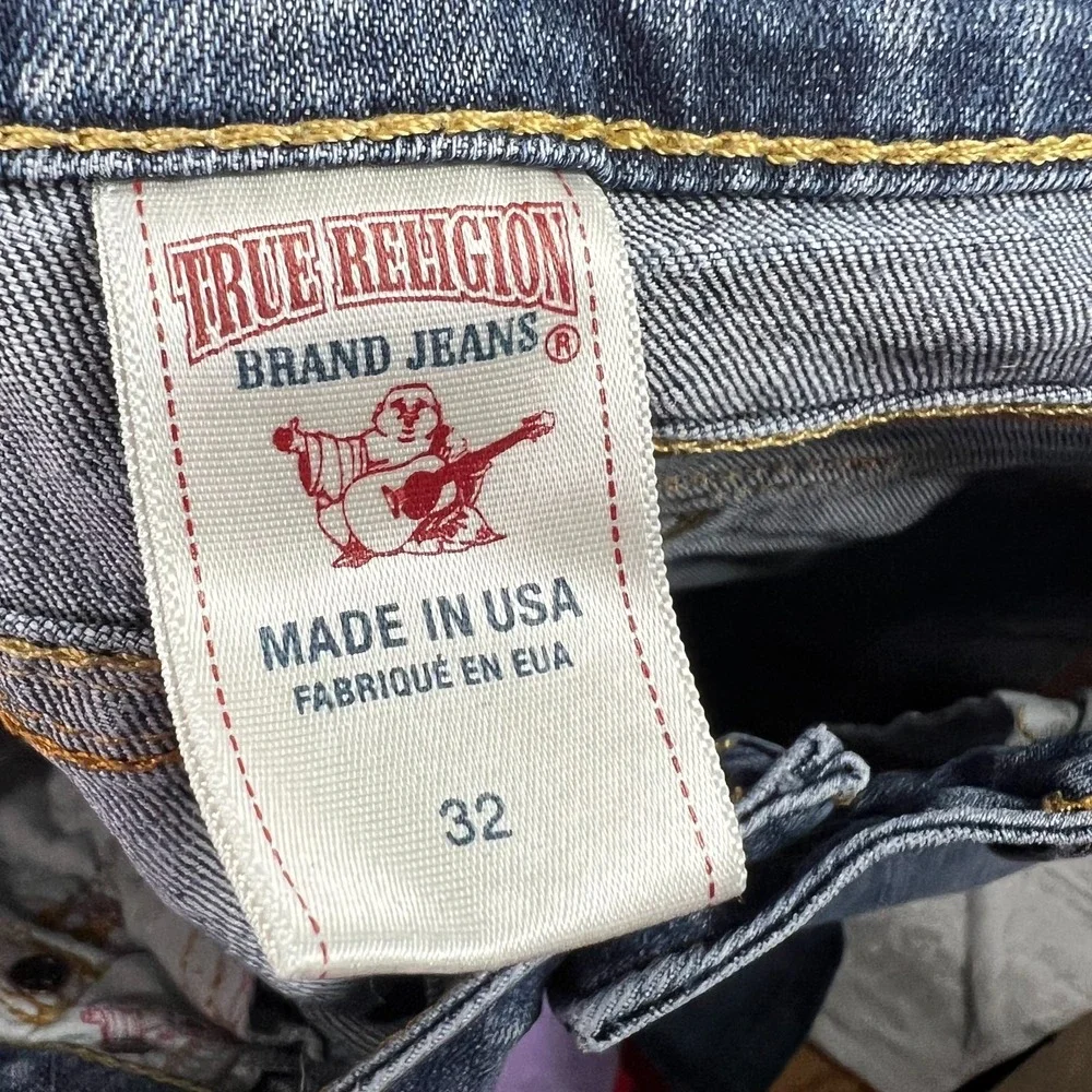 True Religion Joey Jeans Womens 32 Bootcut Flap Pocket Y2K USA Made Medium Wash